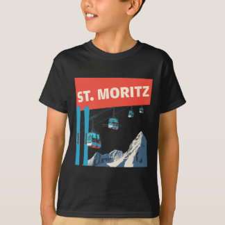 T-shirt St. Moritz Skiing - Retro St. Moritz Ski 