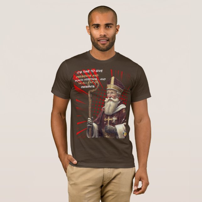 T-shirt St. Nicholas « Corrige les hérétiques » (Devant entier)
