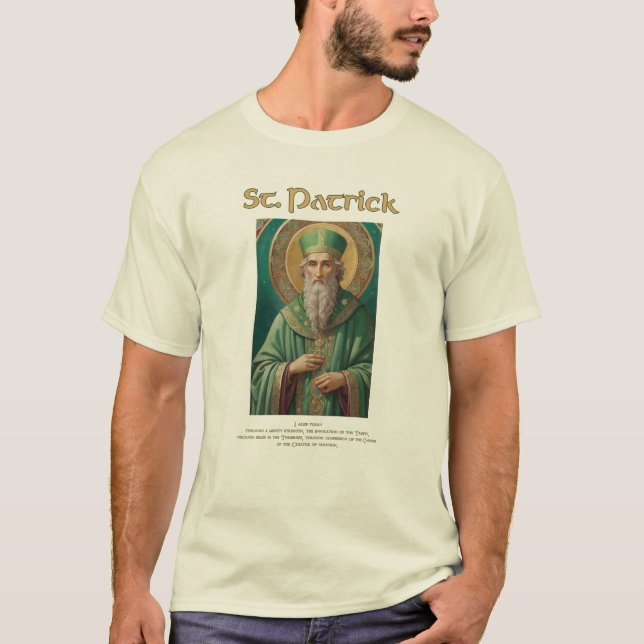 T-shirt St Patrick Catholique Prière Tee (Devant)