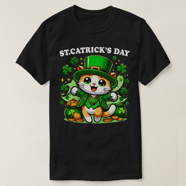 T-shirt St patrick Catricks Day Chats Saint Pattys Chat Lo (Design devant)