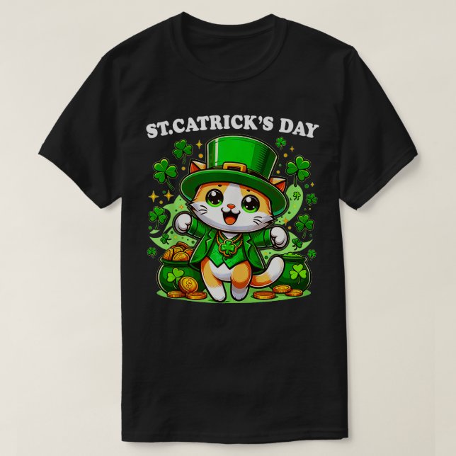 T-shirt St patrick Catricks Day Chats Saint Pattys Chat Lo (Design devant)