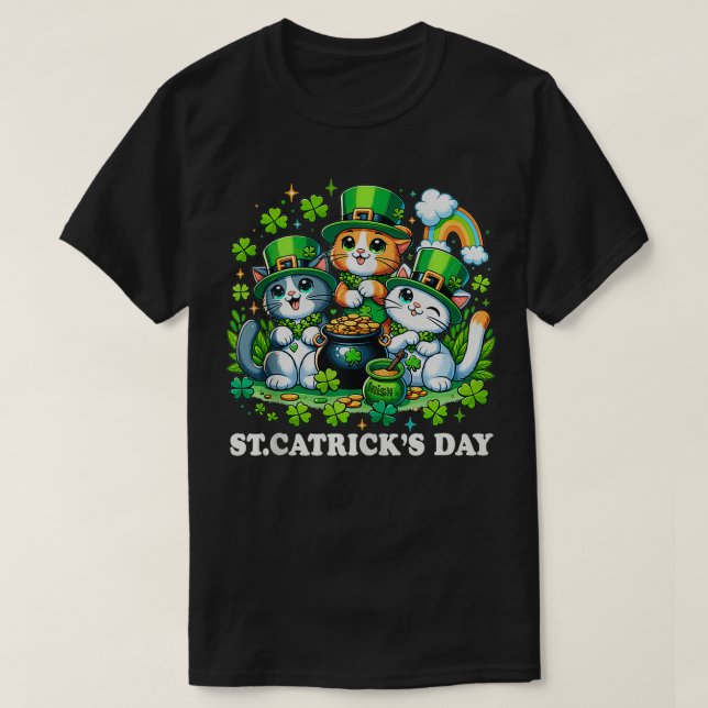 T-shirt St patrick Catricks Day Chats Saint Pattys Chat Lo (Design devant)