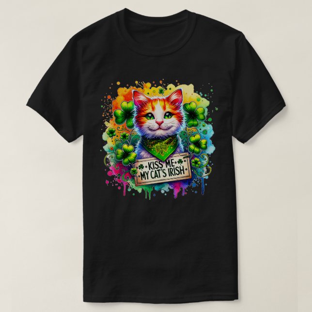 T-shirt St patrick Catricks Day Chats Saint Pattys Femmes  (Design devant)