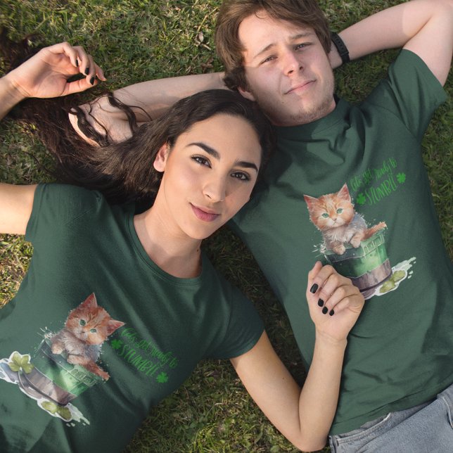 T-shirt St Patrick Cute Kitten Préparons-nous à trébucher (Créateur téléchargé)