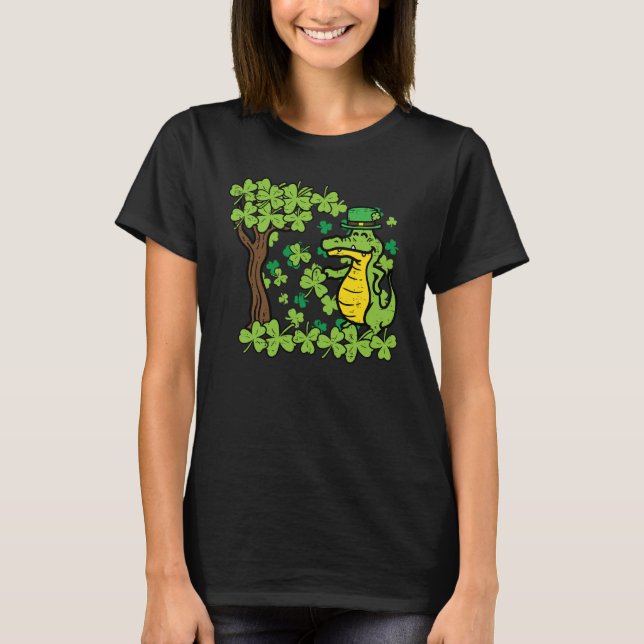 T-shirt St Patrick Day Alligator Shamrock Saint Pattys Men (Devant)