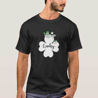 T-shirt St Patrick Day Chat Lucky Shamrock Green Color Fun