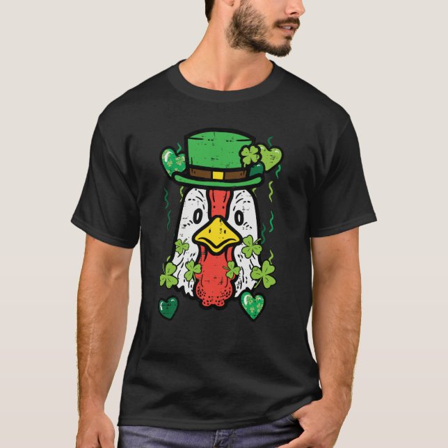 T-shirt St Patrick Day Irish Chicken Saint Paddys Farm Men (Devant)