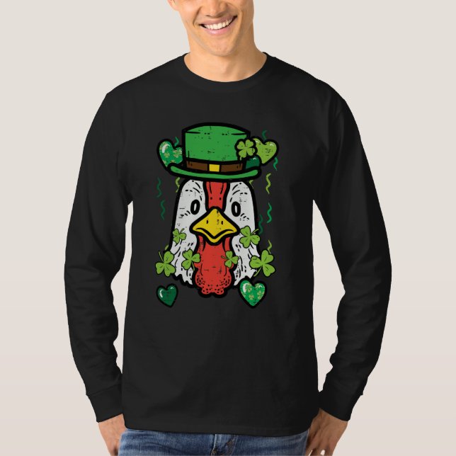 T-shirt St Patrick Day Irish Chicken Saint Paddys Farm Men (Devant)