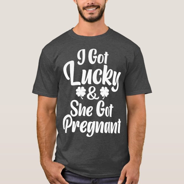 T-shirt St Patrick Day Lucky Couple Grossesse Green (Devant)