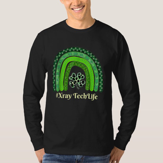 T-shirt St Patrick Day Scrub Tops Nurse XRay Tech Rainbow  (Devant)