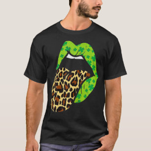 T-shirt St patrick de langue Empreinte de léopard des lè