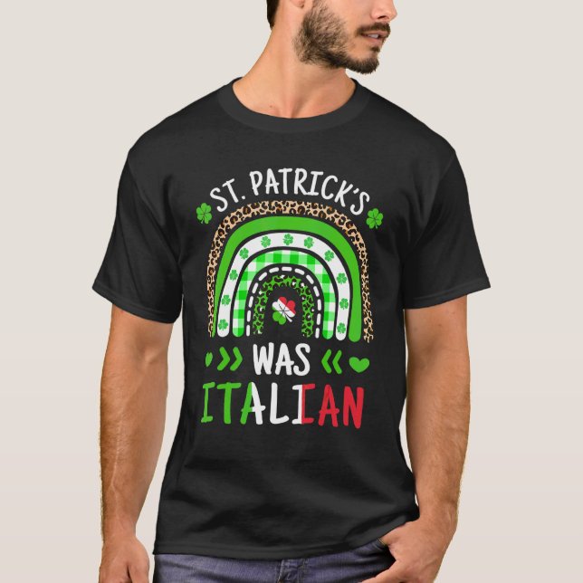 T-shirt St Patrick Était L'Empreinte de léopard Italien Ra (Devant)