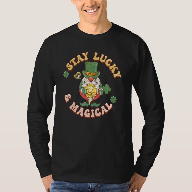 T-shirt St Patrick Gnome Holding A Gold Coin Stay Lucky &  (Devant)
