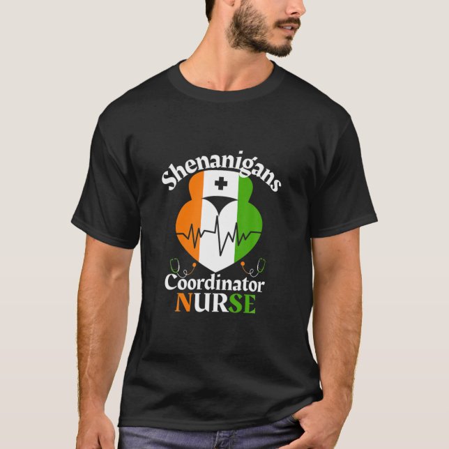 T-shirt St Patrick Infirmière Funny Shenaniganes Coordonna (Devant)