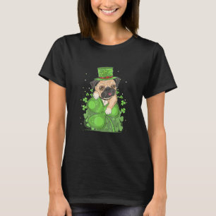 T-shirt St Patrick jour de la Saint-Patrick Pug Chiot Chie