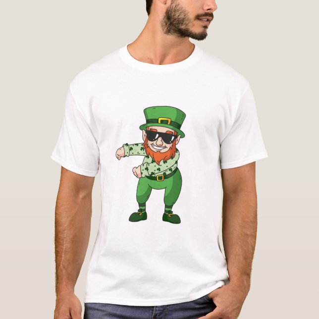 T-shirt st patrick leprechaun flossant danse (Devant)