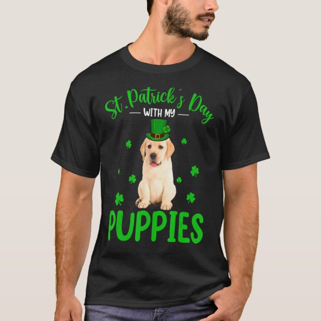 T-shirt St Patrick S Day Avec Mes Chiots St Patrick Leprec (Devant)