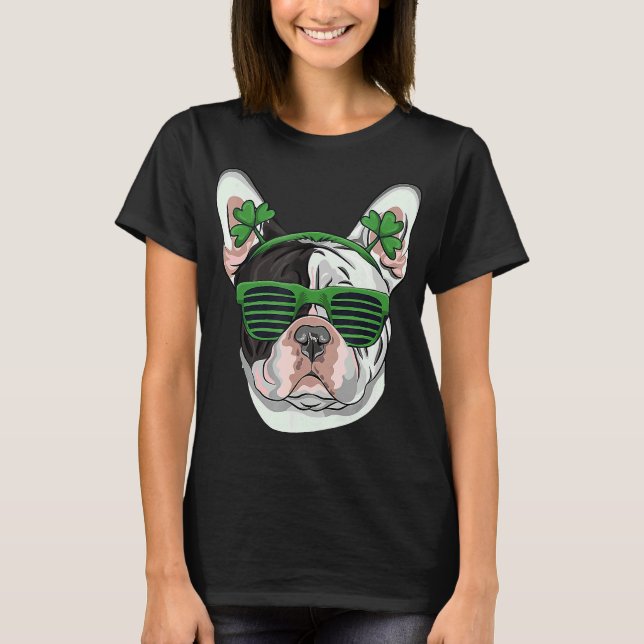 T-shirt St Patrick S Day French Buldog Lunettes de soleil  (Devant)