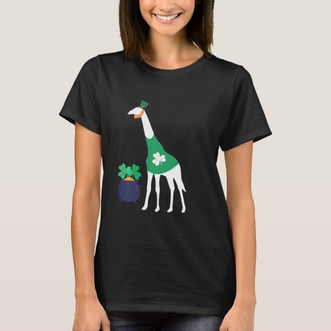 T-shirt St Patrick S Day Giraffe Cute Zoo Animal (Devant)