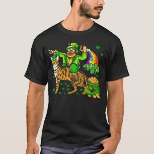T-shirt St Patrick s Day Homme à Cheval Bengal Chat Shamro