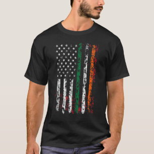 T-shirt St Patrick S Day Irish American Flag Irlande Retro