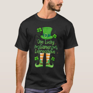 T-shirt St Patrick’S Day One Lucky Gamer Leprecchaun Gamin