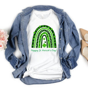 T-shirt St. Patrick’s Day Shamrock vert Boho Arc-en-ciel