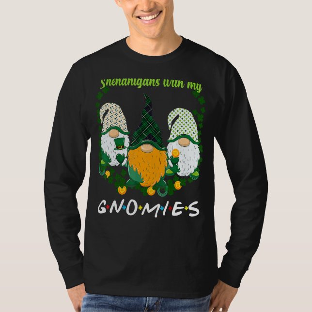 T-shirt St Patrick S Day Shenanigans Gnomies Gnome Shamroc (Devant)