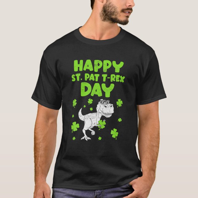 T-shirt St patrick Saint Pat T Rex Dinosaures Funny St Pa (Devant)