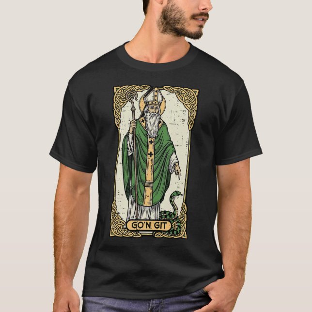 T-shirt St Patrick Snake Gon Git Card Saint Pattys (Devant)