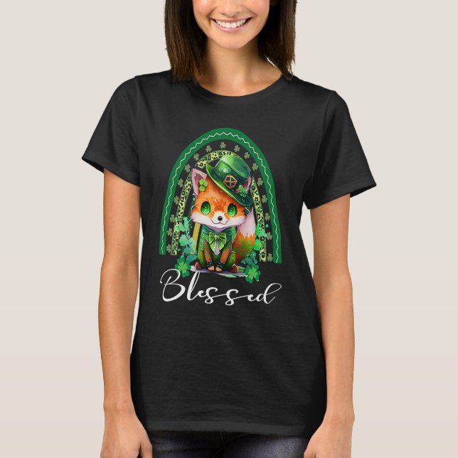 T-shirt St Patrick's Blessed Cute Rainbow Adorable Christi (Devant)