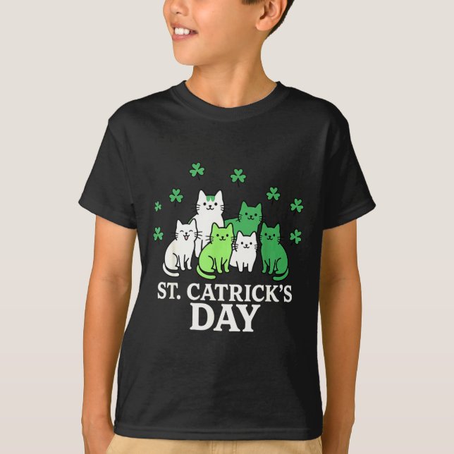 T-shirt St patricks catricks journee chats droles  (Devant)