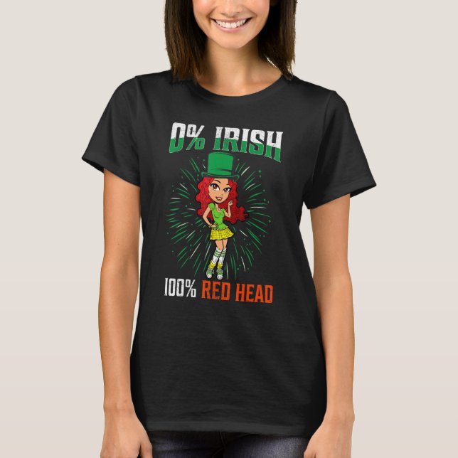 T-shirt St Patrick's Day 0 Irish 100 Red Heart 1 (Devant)