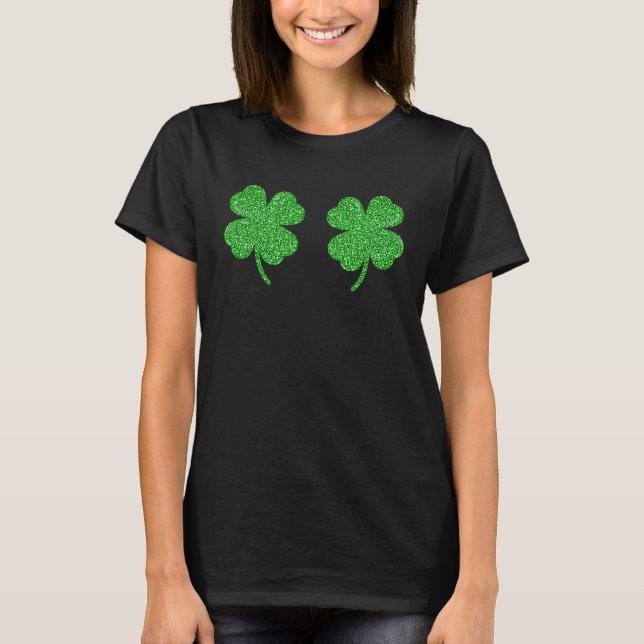 T-shirt St Patrick's Day 1 shamrock (Devant)