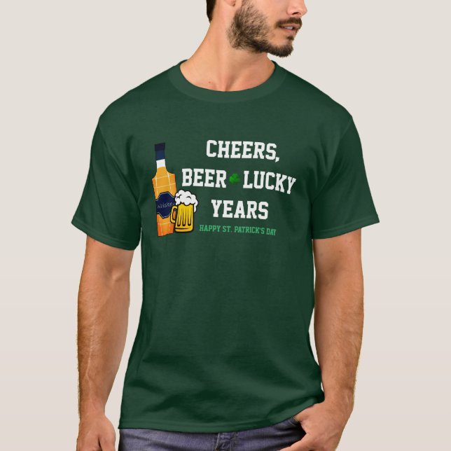 T-shirt St Patrick's Day avec mug de bière et Whiskey (Devant)