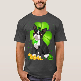 T-shirt St Patrick's Day Boston Terrier Shamrock Pet Lover