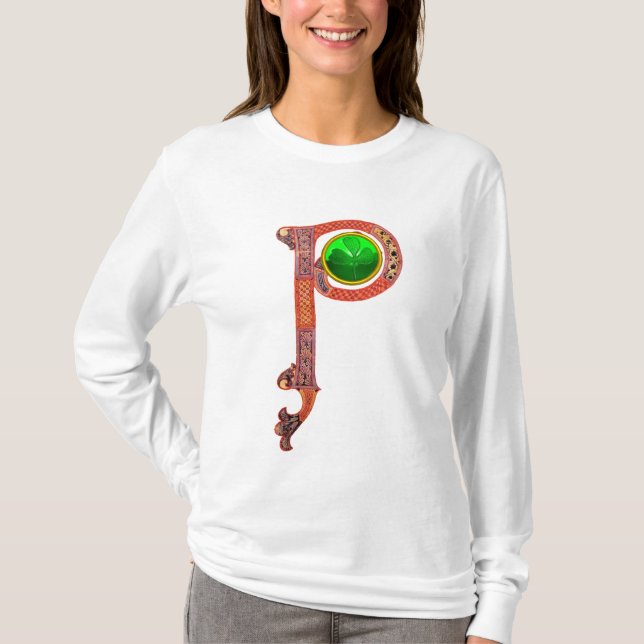 T-SHIRT ST PATRICK'S DAY CÉLTIC P MONOGRAM AVEC SHAMROCK (Devant)