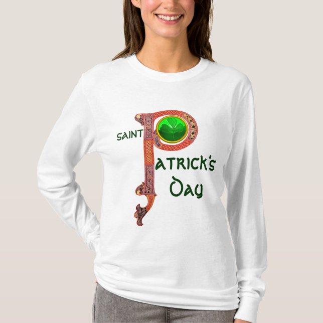 T-SHIRT ST PATRICK'S DAY CÉLTIC P MONOGRAM AVEC SHAMROCK (Devant)