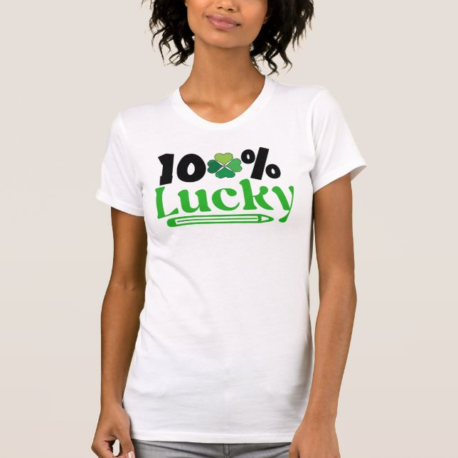 T-shirt St. Patrick's Day cent pour cent chanceux -61101 (Devant)