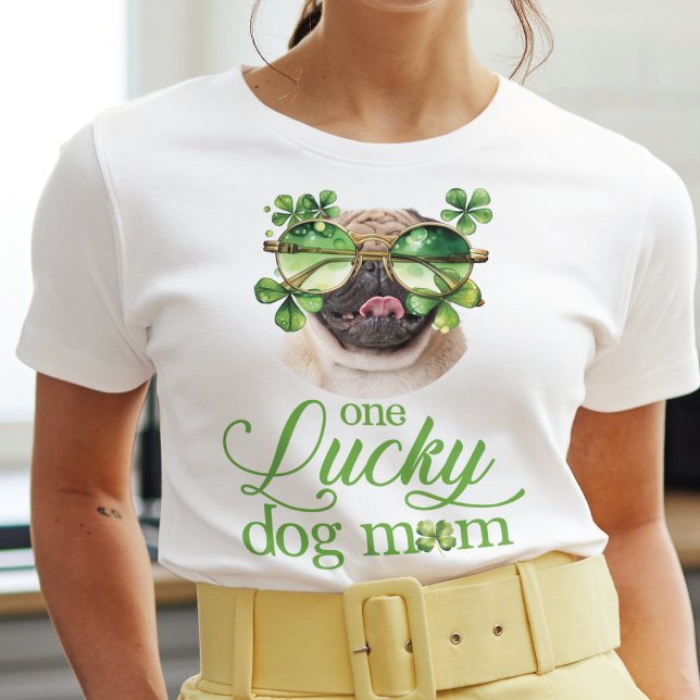 T-shirt St Patrick's Day Chien Maman Photo personnalisée D (Créateur téléchargé)