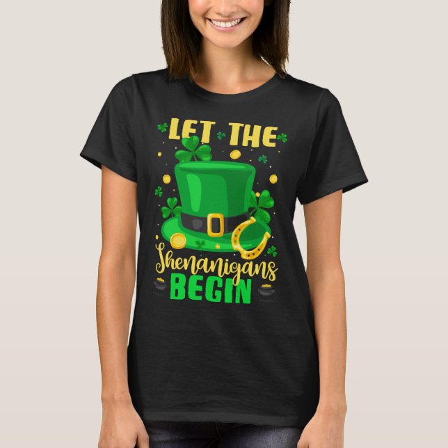 T-shirt St Patricks Day Costume Let Shenanigans Begin Lepr (Devant)