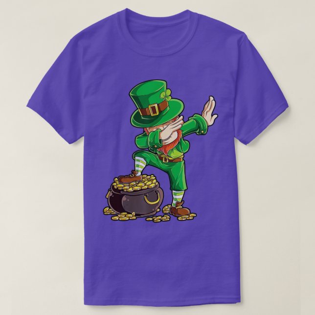 T-shirt St Patricks Day Dabbing Leprechaun Boys Men Funny  (Design devant)