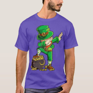 T-shirt St Patricks Day Dabbing Leprechaun Boys Men Funny 
