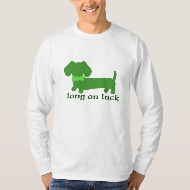 T-shirt St Patrick's Day Dachshund Wiener Dog long sur la  (Devant)