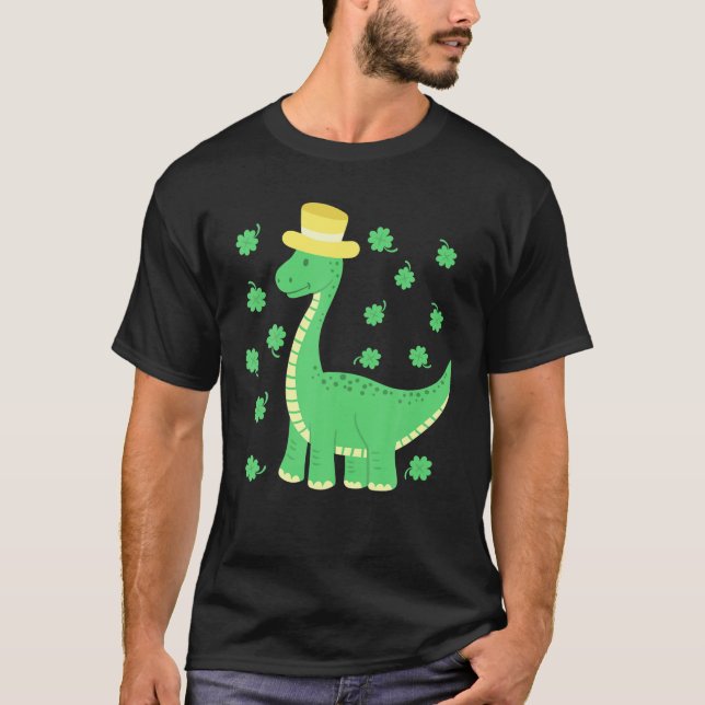 T-shirt St. Patrick's Day Dinosaur Clover Leaf irlandais (Devant)