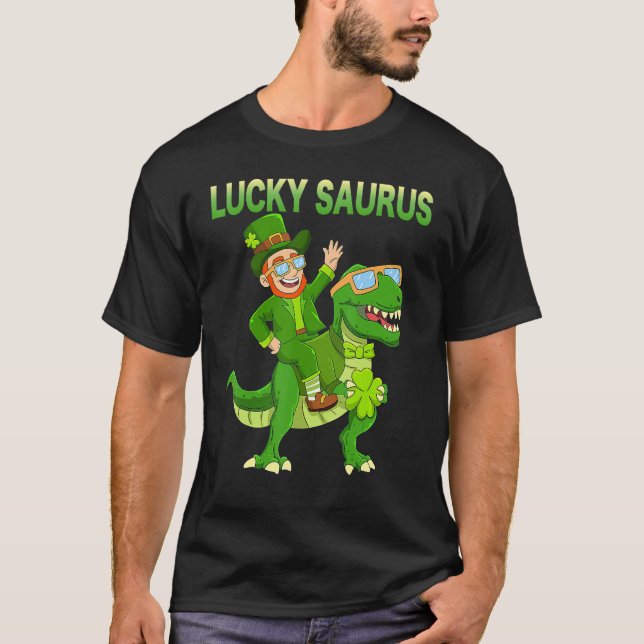 T-shirt St Patricks Day Dinosaur Happy St Pat Trex Boys Gi (Devant)