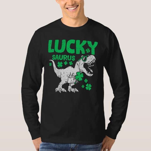 T-shirt St Patricks Day Dinosaur Shirt Boys Kids Toddler L (Devant)