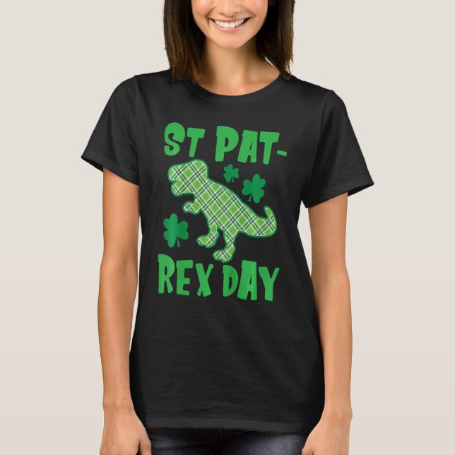 T-shirt St Patricks Day Dinosaur St Pat Rex Day Kids Dino (Devant)