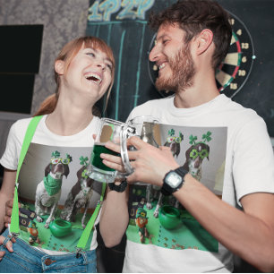 T-shirt St. Patrick's Day Dogs Party Light Coloured T-Shir