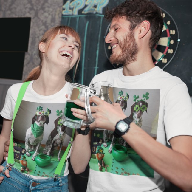 T-shirt St. Patrick's Day Dogs Party Light Coloured T-Shir (St. Patrick's Day Dogs Party Light Colored T-Shirt)